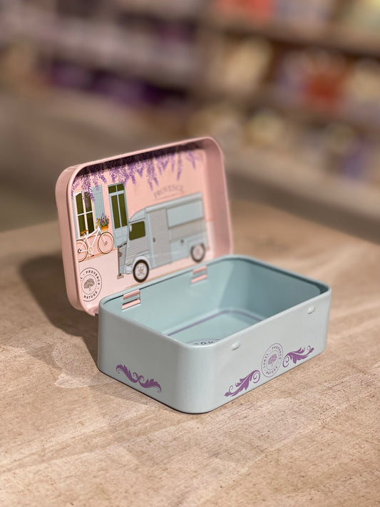 Soap box - blue van and pink house